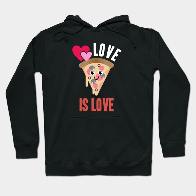 Love is Love Pizza Hoodie by NEWdraft FABRICS